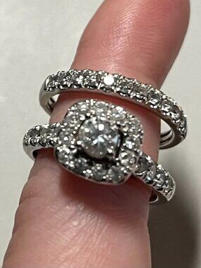 14K White Gold, 1.25g Wedding Diamond - Bridal Set